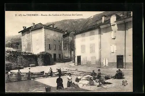 AK Ax-les-Thermes, Bassin des Ladres et Fontaine des Canons