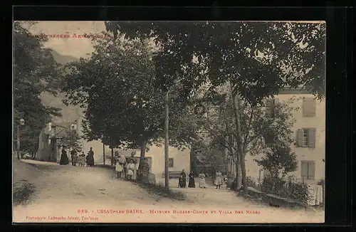 AK Ussat-les-Bains, Maisons Rousse-Conte et Villa des Roses