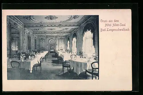 AK Bad Langenschwalbach, Hotel Allee-Saal, Innenansicht