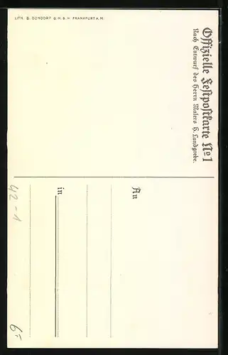 AK Frankfurt a. M., Schützenfest 1912, Historischer Schütze mit Schiessscheibe