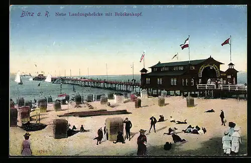 AK Binz a. R., Neue Landungsbrücke mit Brückenkopf