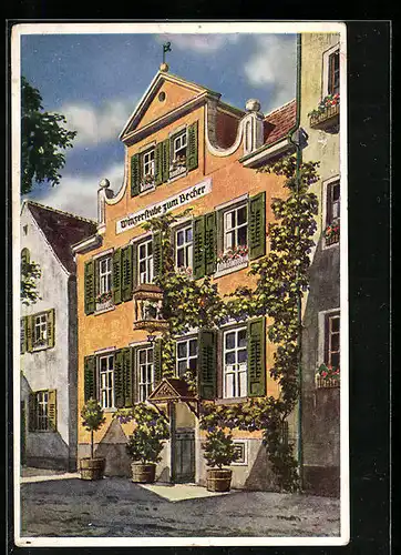 Künstler-AK Meersburg, Gasthof Winzerstube zum Becher