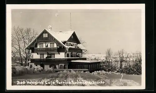 AK Bad Kohlgrub, Cafe Pension Ludwigsschlucht im Winter