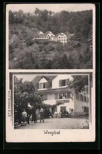 AK Wengibad, Gasthaus Wengi-Bad, Teilansicht