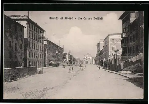 AK Genova, Quinto al Mare, Via Cesare Battisti