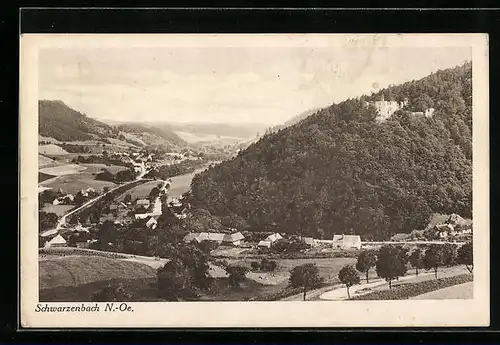 AK Schwarzenbach, Gesamtansicht mit Burgberg