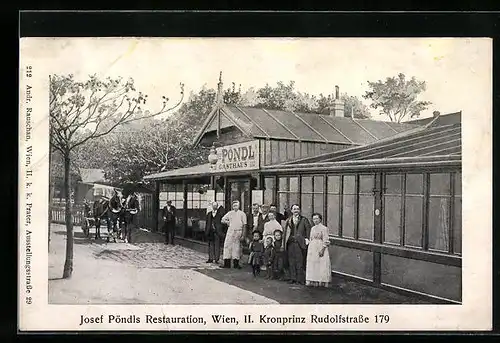 AK Wiener Prater, Josef Pöndls Restaurant, Kronprinz Rudolfstrasse 179