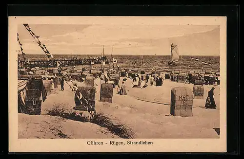 AK Göhren / Rügen, Strandleben