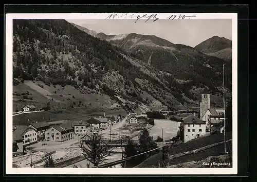 AK Süs /Engadin, Ortsansicht aus der Vogelschau