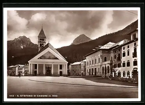 AK S. Stefano di Cadore, Platz mit Kirche