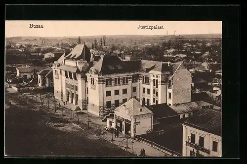 AK Buzau, Justizpalast aus der Vogelschau