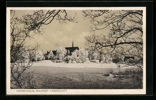 AK Bordesholm, Idyllische Rauhreif-Landschaft