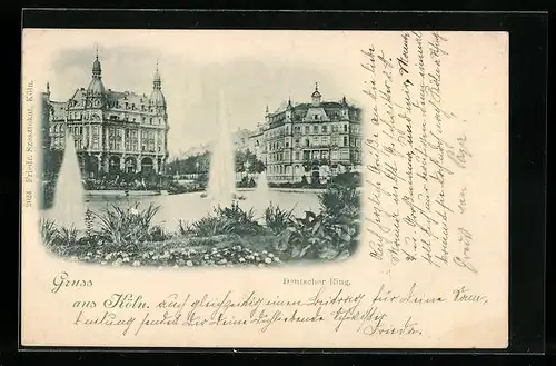 AK Köln-Neustadt, Deutscher Ring mit Fontaine