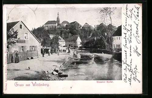 AK Weidenberg, Strassenpartie am Unteren Markt