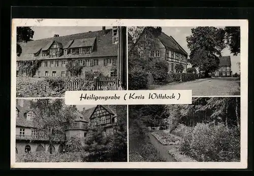 AK Heiligengrabe (Kreis Wittstock), Blick auf unterschiedliche Häuser und Hofgarten