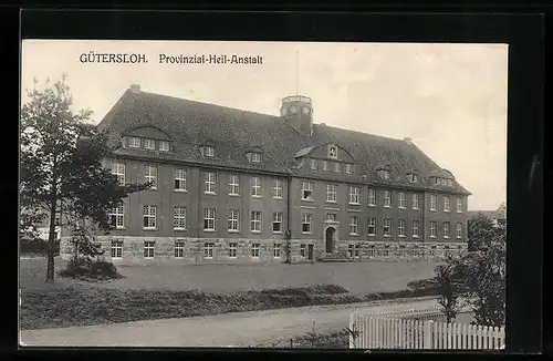 AK Gütersloh, Provinzial-Heilanstalt mit Strasse