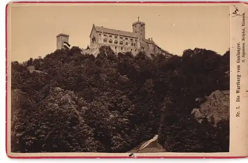 Fotografie G. Jagemann, Eisenach, Ansicht Eisenach, Blick hoch zur Wartburg vom Gaulanger