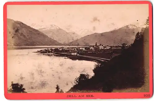 Fotografie Baldi & Würthle, Salzburg, Ansicht Zell am See, Blick nach dem Ort mit Bergen