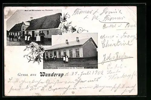 AK Wanderup, Gasthaus von Nicolaisen, Geschäftshaus