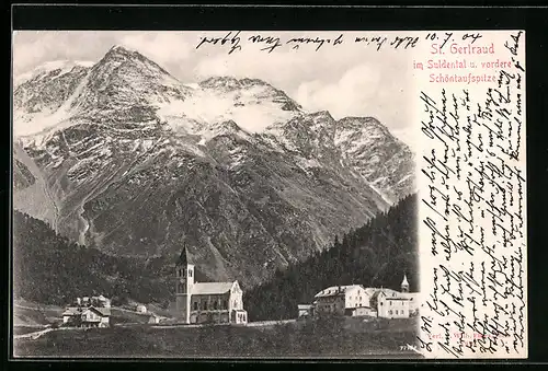 AK St. Gertraud im Suldental, Ort u. vordere Schöntaufspitze