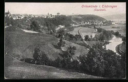 AK Orlamünde i. Thür., Panorama mit Saaletal