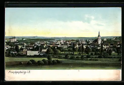 AK Frankenberg i. S., Ortsansicht mit Weitblick