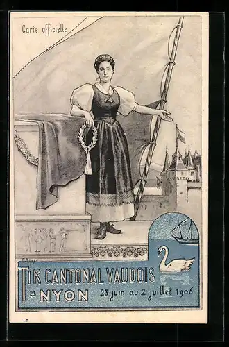 Künstler-AK Nyon, Tir Cantonal Vaudois 1906