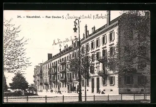 AK Neuchâtel, Rue Coulon, Pensiomat Dandel & Haeberli