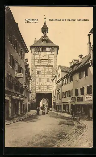 AK Konstanz am Bodensee, Husenhaus mit innerem Schnetztor