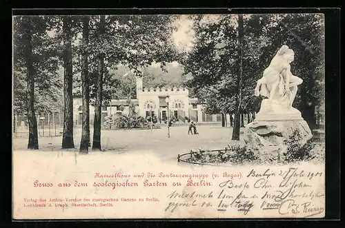 AK Berlin, Kamelhaus u. Centaurengruppe im zoologischen Garten