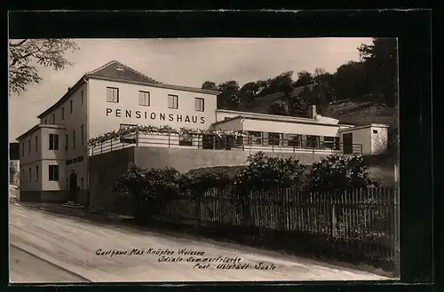 Foto-AK Uhlstädt /Saale, Gasthaus Max Knüpfer Weissen