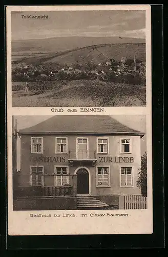 AK Ebingen, Gasthaus zur Linde von Gustav Baumann