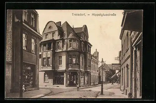 AK Troisdorf, Blick in die Hippolytstrasse