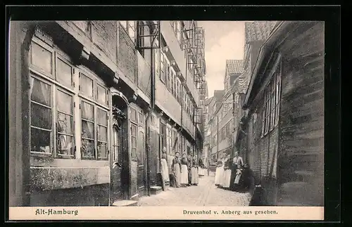 AK Alt-Hamburg, Druvenhof vom Anberg aus gesehen