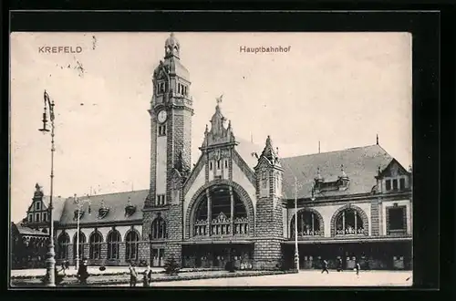 AK Krefeld, Blick auf den Hauptbahnhof