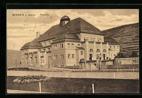 AK Bingen a. Rhein, Blick auf die Festhalle