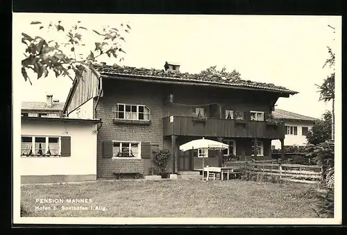 AK Hofen b. Sonthofen, Pension Mannes mit Garten