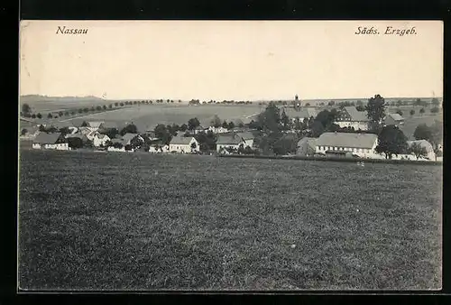 AK Nassau /Sächs. Erzgebirge, Ortsansicht mit Umland