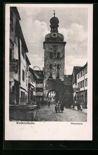 AK Weikersheim, Cafe Keller am Gänseturm