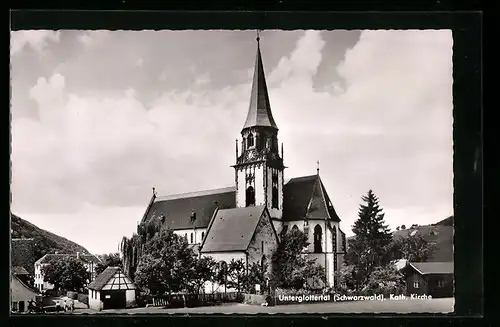 AK Unterglottertal /Schwarzwald, Blick auf die katholische Kirche