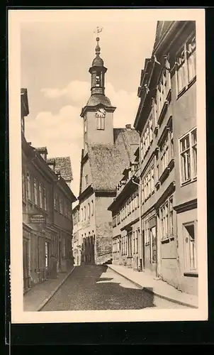 AK Rudolstadt /Thür., Rathausgasse bei Sonnenschein