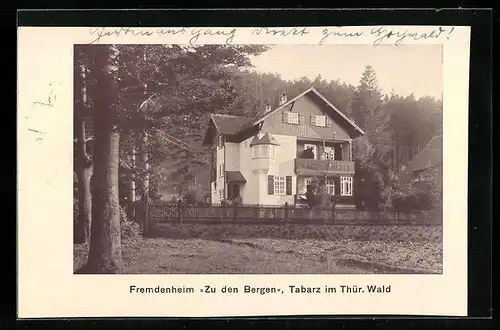 AK Tabarz im Thür. Wald, Fremdenheim Zu den Bergen