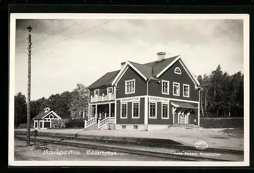 AK Riddarhyttan, Blick zum Bahnhof