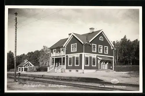 AK Riddarhyttan, Blick zum Bahnhof