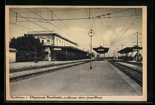 AK Aversa, Stazione Centrale, Haupt-Bahnhof mit Bahnsteigen