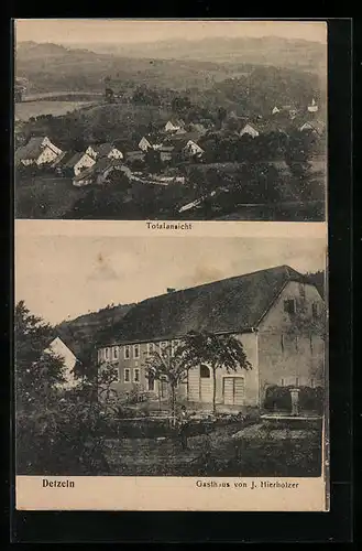 AK Detzeln, Gasthaus von J. Hierholzer und Totale