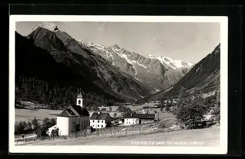 AK Gschnitz, Ortsansicht gegen Schneepinggl