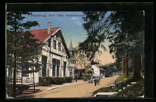 AK Bückeburg, Partie am Gasthaus Waldschlösschen