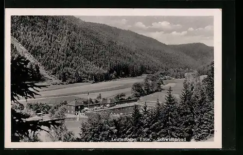 AK Leutenberg (Thür.), Blick auf das Schwimmbad im Sommer