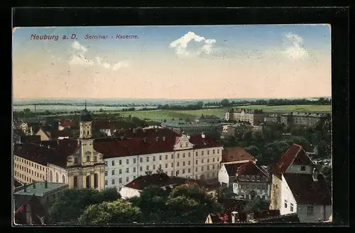 AK Neuburg a. D., Seminar-Kaserne aus der Vogelschau